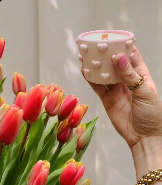 Bougies coeur bombés 3.5 oz - Les bougies Maeco