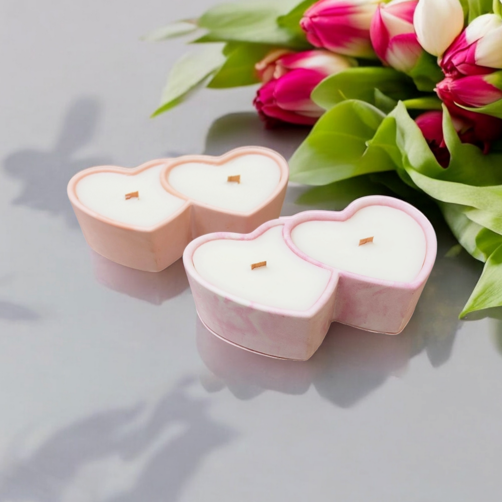 Bougies Doubles coeurs - Les bougies Maeco