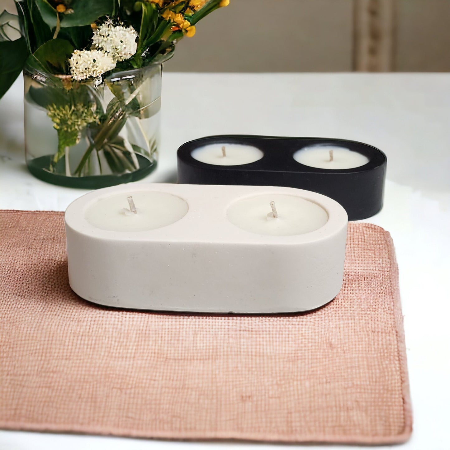 Bougeoir doubles pour bougie chauffe plat - Les bougies Maeco