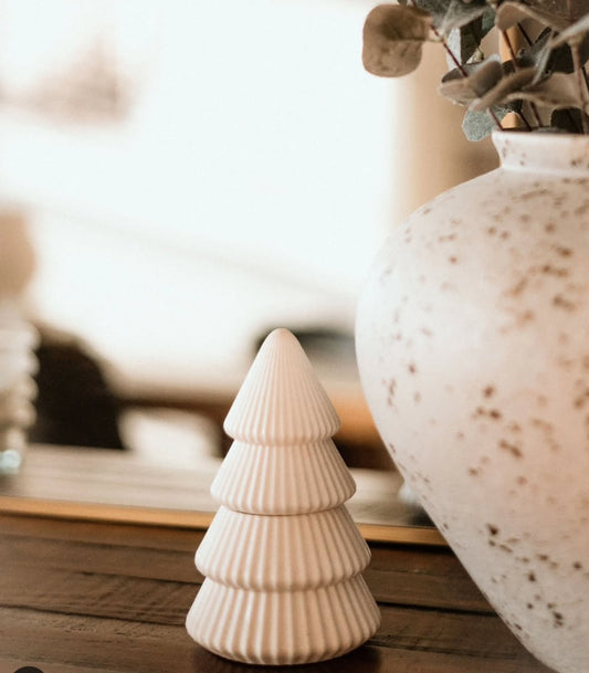 Bougies en pot sapin nervuré 8oz