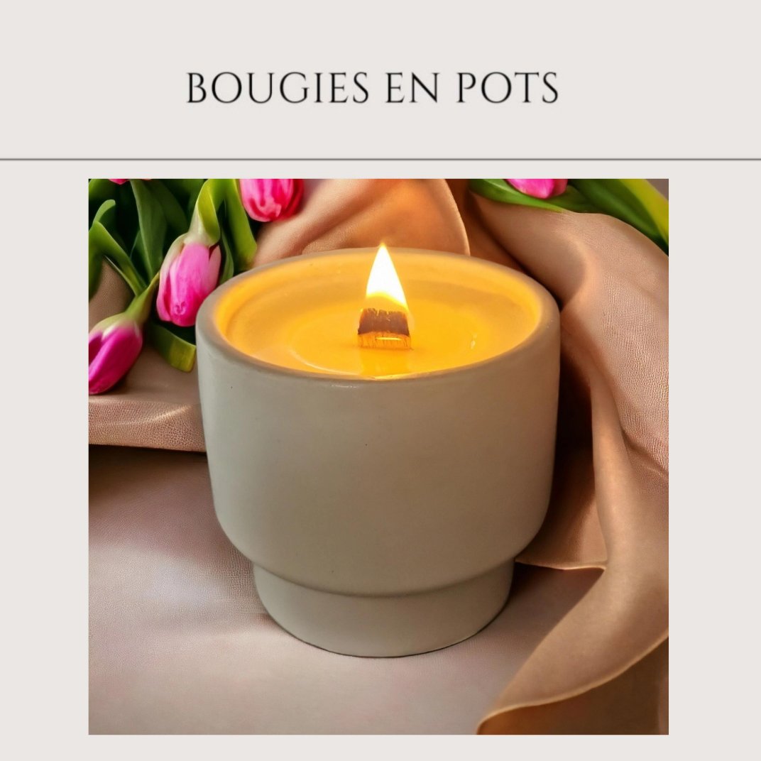 Bougies en pots artisanales, personnalisables & réutilisables