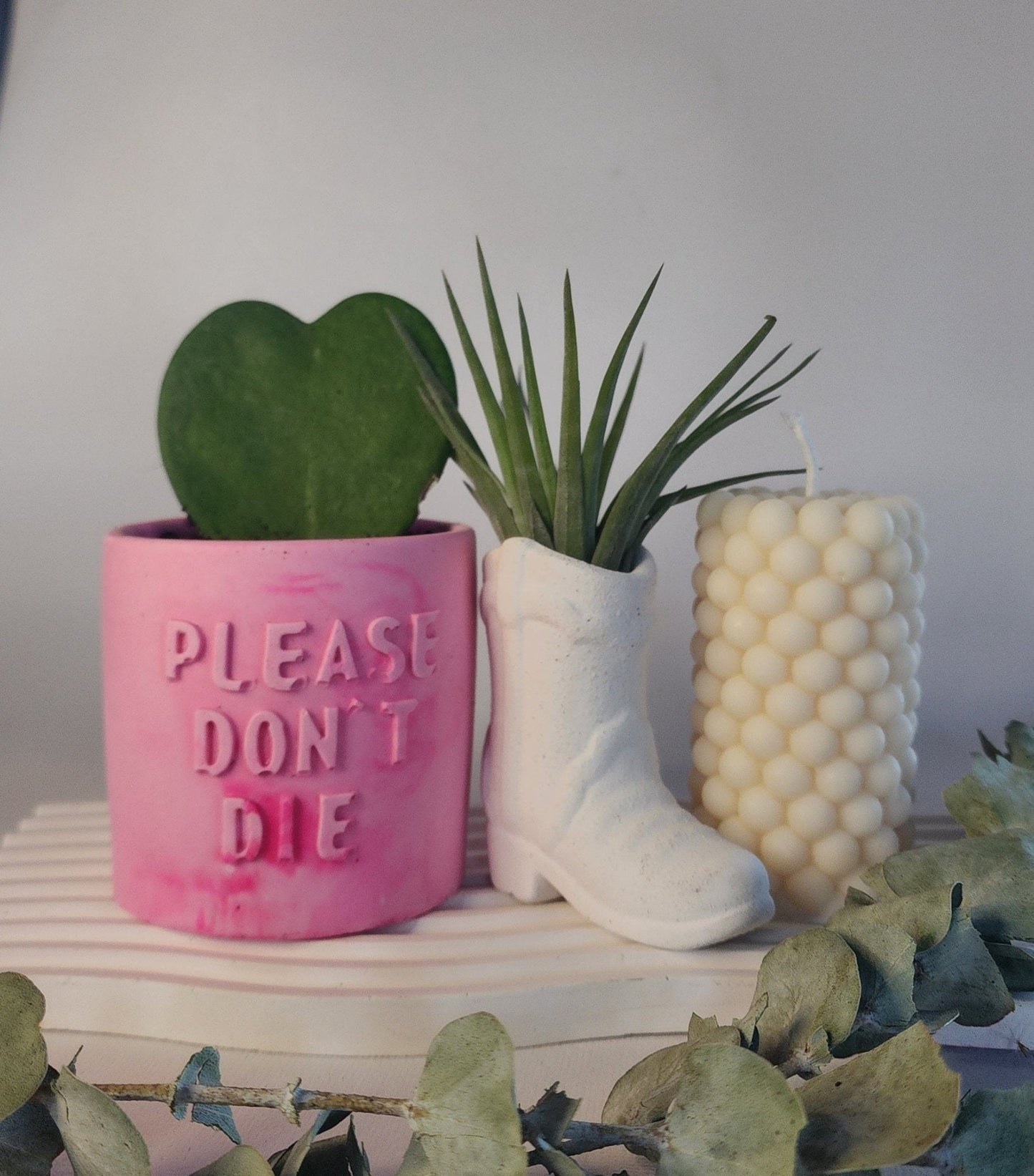 Cache pot " don't die please " - Les bougies Maeco