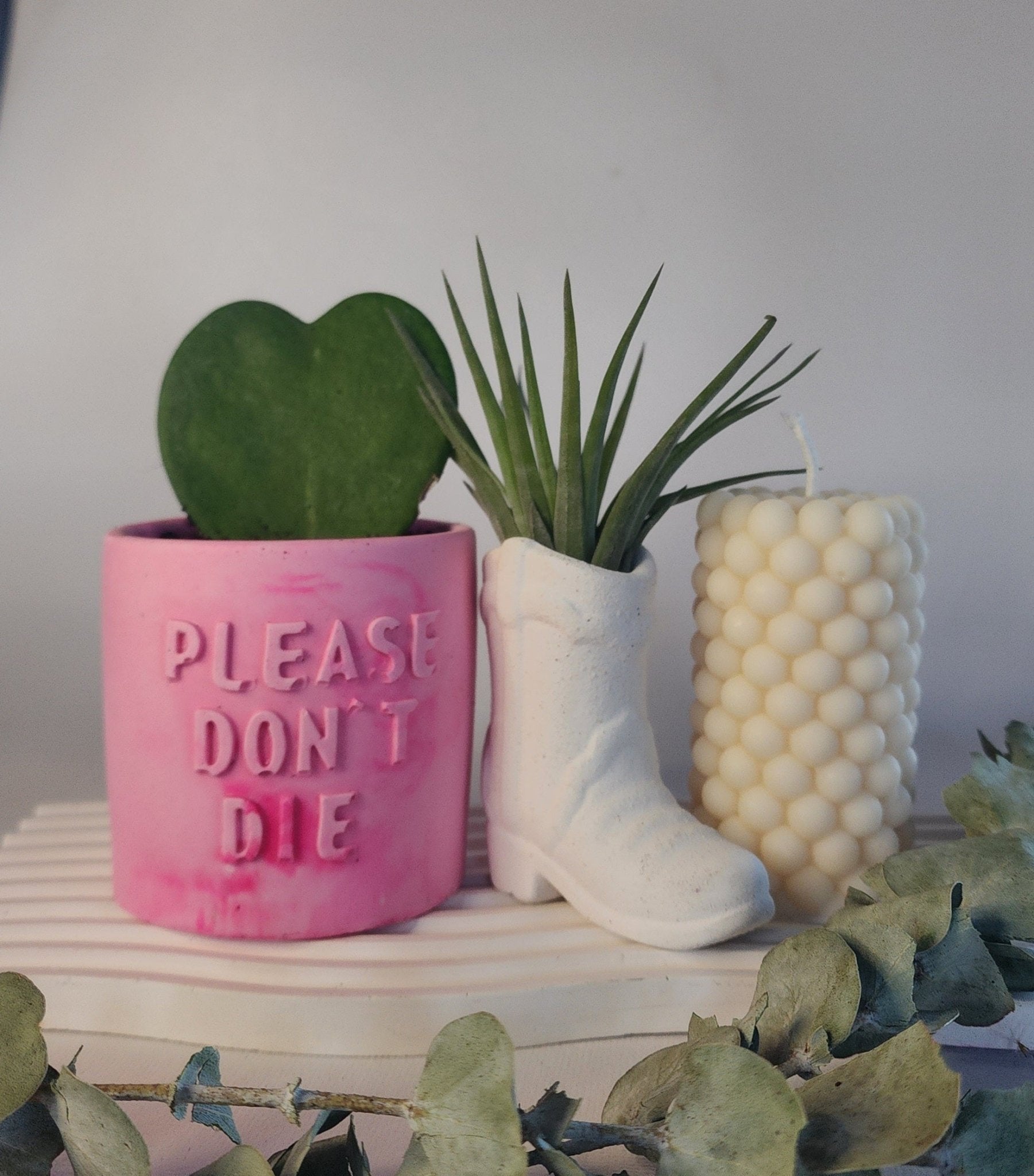 Cache pot " don't die please " - Les bougies Maeco